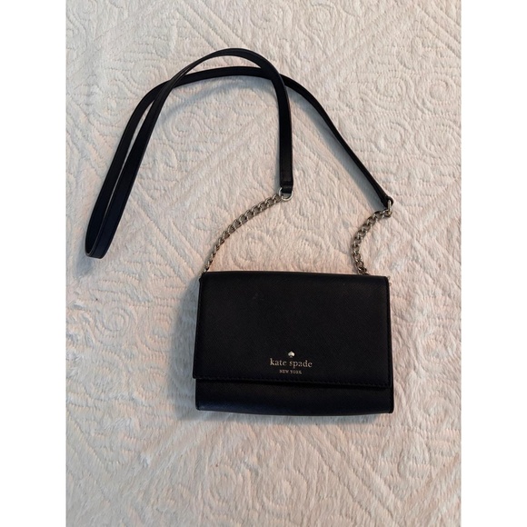 kate spade Handbags - Kate Spade New York Crossbody Bag Womens Black Saffiano Chain Strap Chic